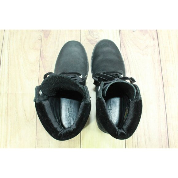 Timberland Premium Size 9 Shoes Black Velvet Leather Waterproof Boots Lace Up - Picture 7 of 10